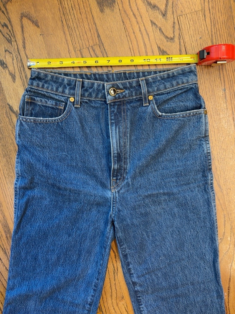 KHAITE Abigail High Rise Straight Leg Jeans Blue - Picture 6 of 7